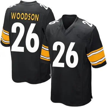 Nike Rod Woodson Men's Game Pittsburgh Steelers Black Team Color Jersey