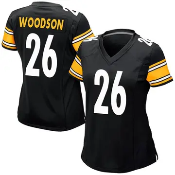 Nike Rod Woodson Women's Game Pittsburgh Steelers Black Team Color Jersey