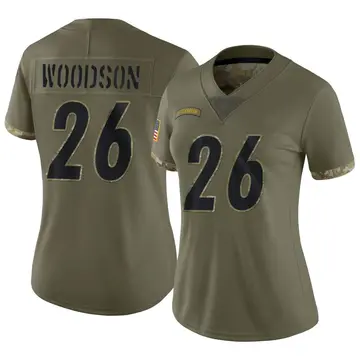 Nike Rod Woodson Women's Limited Pittsburgh Steelers Olive 2022 Salute To Service Jersey