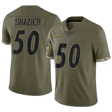 Nike Ryan Shazier Men's Limited Pittsburgh Steelers Olive 2022 Salute To Service Jersey