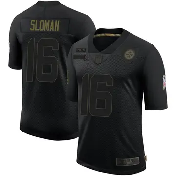 Nike Sam Sloman Men's Limited Pittsburgh Steelers Black 2020 Salute To Service Jersey