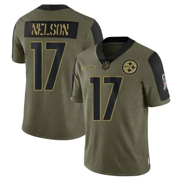 Nike Scott Nelson Youth Limited Pittsburgh Steelers Olive 2021 Salute To Service Jersey