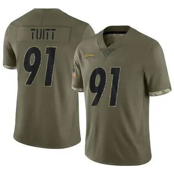 Nike Stephon Tuitt Youth Limited Pittsburgh Steelers Olive 2022 Salute To Service Jersey