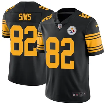 Nike Steven Sims Men's Limited Pittsburgh Steelers Black Color Rush Jersey