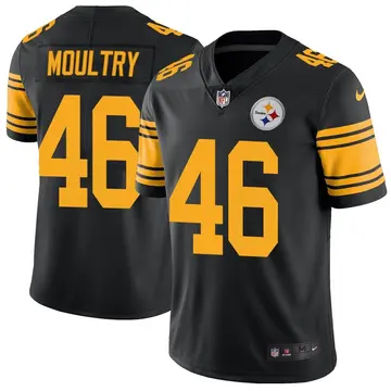 Nike T.D. Moultry Men's Limited Pittsburgh Steelers Black Color Rush Jersey
