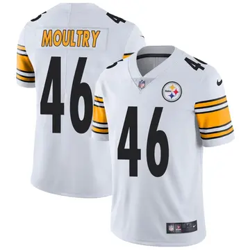Nike T.D. Moultry Men's Limited Pittsburgh Steelers White Vapor Untouchable Jersey