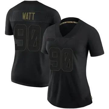 Nike T.J. Watt Women's Limited Pittsburgh Steelers Black 2020 Salute To Service Jersey