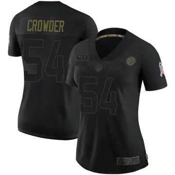 Nike Tae Crowder Women's Limited Pittsburgh Steelers Black 2020 Salute To Service Jersey
