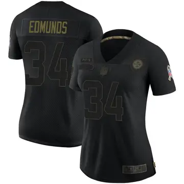 Nike Terrell Edmunds Women's Limited Pittsburgh Steelers Black 2020 Salute To Service Jersey