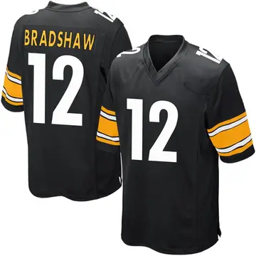 Nike Terry Bradshaw Men's Game Pittsburgh Steelers Black Team Color Jersey