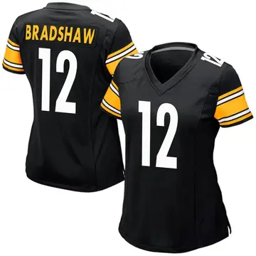 Nike Terry Bradshaw Women's Game Pittsburgh Steelers Black Team Color Jersey