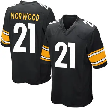 Nike Tre Norwood Men's Game Pittsburgh Steelers Black Team Color Jersey