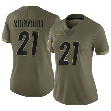 Nike Tre Norwood Women's Limited Pittsburgh Steelers Olive 2022 Salute To Service Jersey