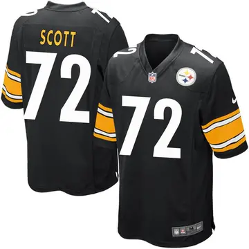 Nike Trent Scott Men's Game Pittsburgh Steelers Black Team Color Jersey