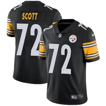 Nike Trent Scott Men's Limited Pittsburgh Steelers Black Team Color Vapor Untouchable Jersey