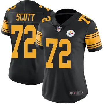 Nike Trent Scott Women's Limited Pittsburgh Steelers Black Color Rush Jersey