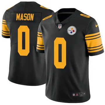 Nike Trevon Mason Men's Limited Pittsburgh Steelers Black Color Rush Jersey