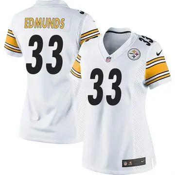 Nike Trey Edmunds Women's Game Pittsburgh Steelers White Jersey