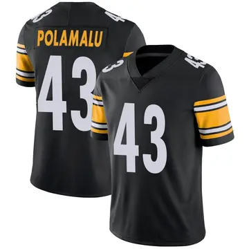 Nike Troy Polamalu Men's Limited Pittsburgh Steelers Black Team Color Vapor Untouchable Jersey