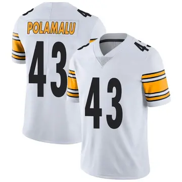 Nike Troy Polamalu Men's Limited Pittsburgh Steelers White Vapor Untouchable Jersey