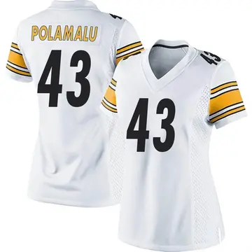 Nike Troy Polamalu Women's Game Pittsburgh Steelers White Jersey