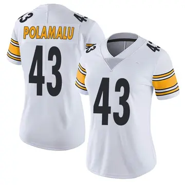 Nike Troy Polamalu Women's Limited Pittsburgh Steelers White Vapor Untouchable Jersey
