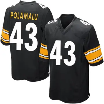Nike Troy Polamalu Youth Game Pittsburgh Steelers Black Team Color Jersey