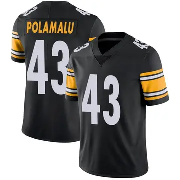 Nike Troy Polamalu Youth Limited Pittsburgh Steelers Black Team Color Vapor Untouchable Jersey
