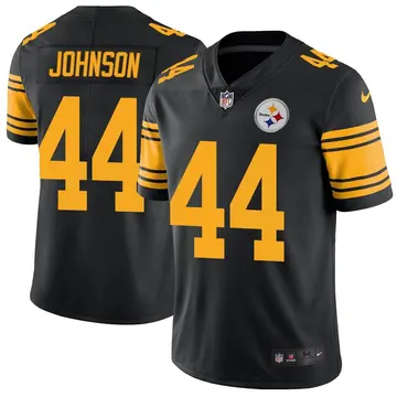 Nike Tyree Johnson Men's Limited Pittsburgh Steelers Black Color Rush Jersey