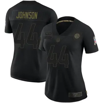 Nike Tyree Johnson Women's Limited Pittsburgh Steelers Black 2020 Salute To Service Jersey