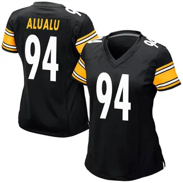 Nike Tyson Alualu Women's Game Pittsburgh Steelers Black Team Color Jersey