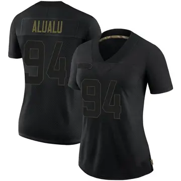 Nike Tyson Alualu Women's Limited Pittsburgh Steelers Black 2020 Salute To Service Jersey