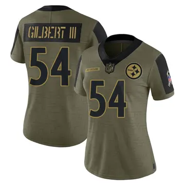 Nike Ulysees Gilbert III Women's Limited Pittsburgh Steelers Olive 2021 Salute To Service Jersey