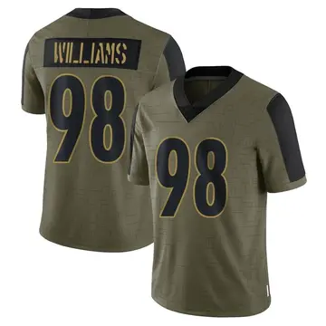 Nike Vince Williams Men's Limited Pittsburgh Steelers Olive 2021 Salute To Service Jersey