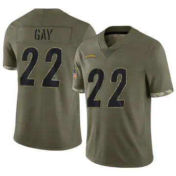 Nike William Gay Men's Limited Pittsburgh Steelers Olive 2022 Salute To Service Jersey