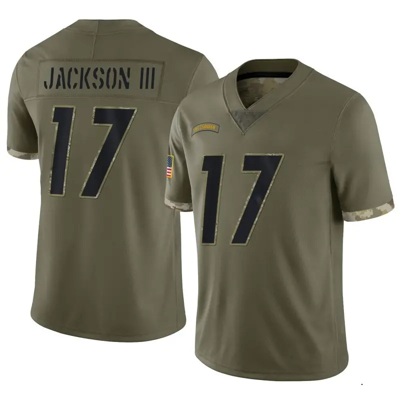 Nike William Jackson III Men's Limited Pittsburgh Steelers Olive 2022 Salute To Service Jersey