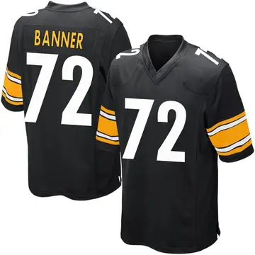 Nike Zach Banner Men's Game Pittsburgh Steelers Black Team Color Jersey