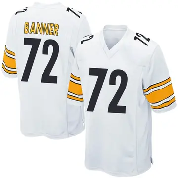 Nike Zach Banner Men's Game Pittsburgh Steelers White Jersey