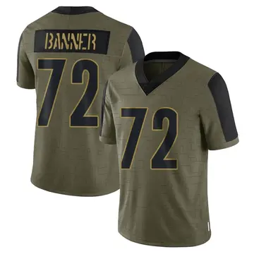 Nike Zach Banner Youth Limited Pittsburgh Steelers Olive 2021 Salute To Service Jersey