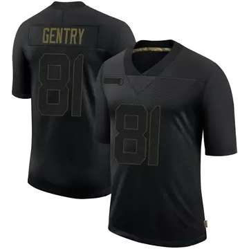 Nike Zach Gentry Men's Limited Pittsburgh Steelers Black 2020 Salute To Service Jersey