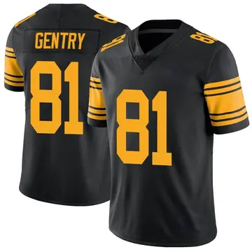 Nike Zach Gentry Men's Limited Pittsburgh Steelers Black Color Rush Jersey