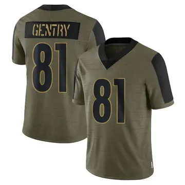 Nike Zach Gentry Men's Limited Pittsburgh Steelers Olive 2021 Salute To Service Jersey