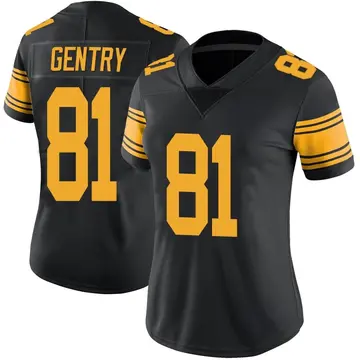 Nike Zach Gentry Women's Limited Pittsburgh Steelers Black Color Rush Jersey